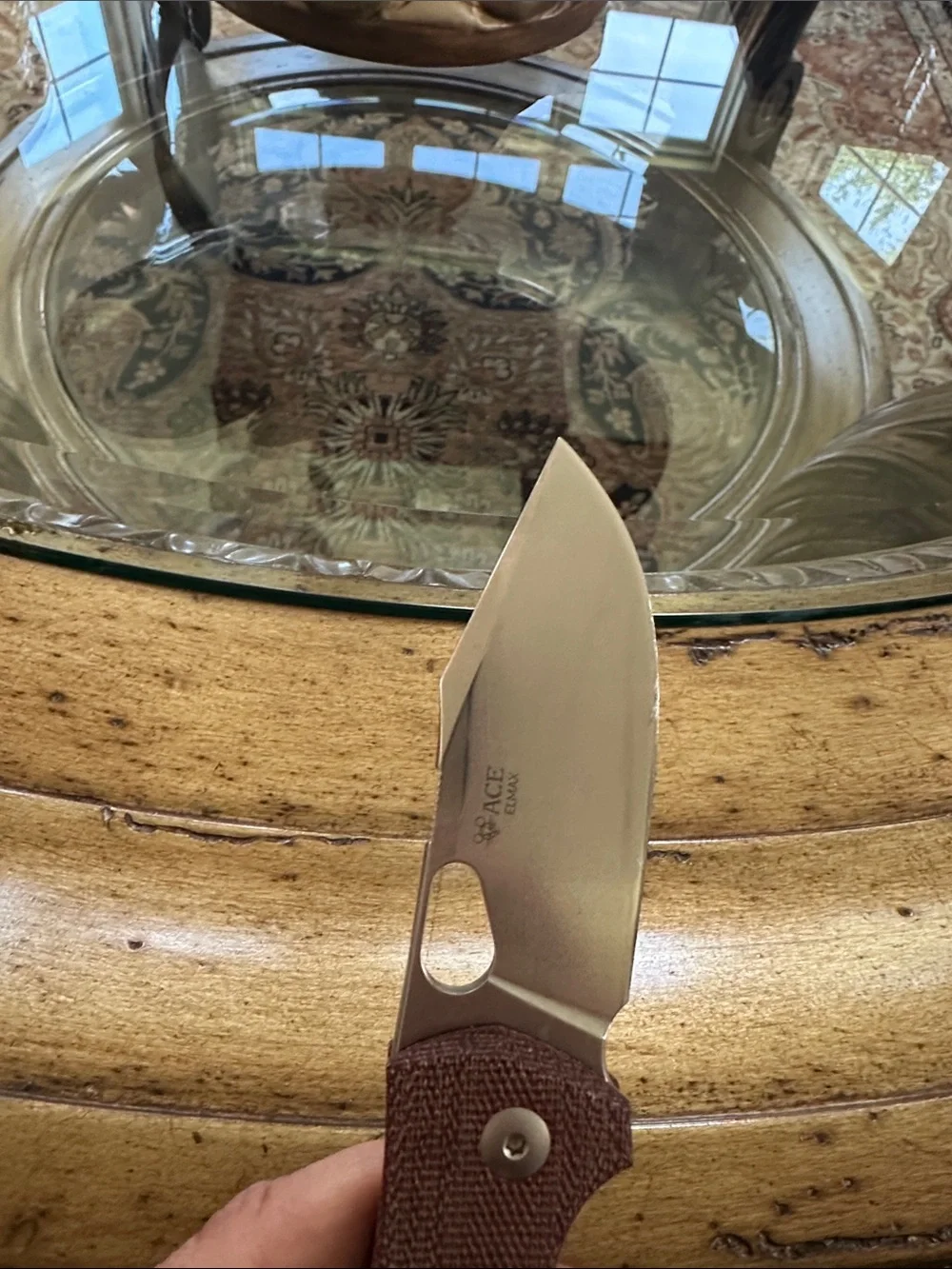 GiantMouse ACE Atelier Red Canvas Folding Knife